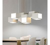 Lámparas de araña, 54W Cubic Chandelier Iron Acrylic Pendant Lamp LED Creative Dimmable Modern(White,Cool Light)