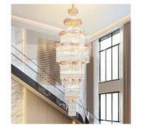 Lámparas de araña, Duplex Villa Large Chandelier High-Rise Building Middle High-End French Light Luxury Crystal LivingRoom Main Lamp(Change,Dia50CM H160CM)