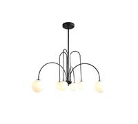 Lámparas de araña Lámpara Colgante Globo de 6 Luces de Cristal de Leche Mid Century Metal Glass Ball Chandelier with Adjustable Rods for Kitchen Island Bedroom Foyer Entryway Living Room ( Color : Zwa