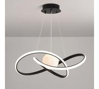 Lámparas de Araña, Lámpara Colgante Moderna de 2 Anillos Led con Atenuación de 3 Colores, Lámpara Colgante Estilo Granja, Lámpara de Araña Moon Planet para Dormitorio Infantil, Comedor, Cocina E Isla.