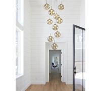Lámparas de araña largas para escaleras y techos Altos, lámpara Colgante Moderna de Bola de Cristal, luminarias Colgantes empotradas para escaleras de Caracol, vestíbulo, Entrada, Sala de es