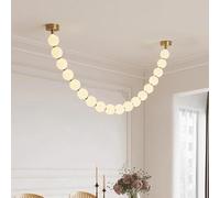 Lámparas de araña, Luces colgantes LED de perlas creativas, candelabros techo oro moderno nórdico for sala estar, comedor, decoración del hogar, luminarias(1 string 14 balls,Cool)