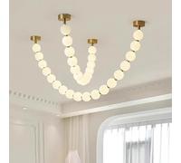 Lámparas de araña, Luces colgantes LED de perlas creativas, candelabros techo oro moderno nórdico for sala estar, comedor, decoración del hogar, luminarias(2 string 32 balls,Warm)