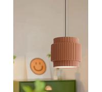 Lámparas de araña, Natural Resin Adjustable Pendant Light Coffee Beige Green Chandelier with E27 Bulb for Bedroom Dining Room Boho Decor(Large-Coffee,Warm)