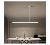 Lámparas de araña, Nordic Simple Long Strip LED Pendant Light Modern Linear Chandelier for Restaurant Bar Dining Table Home Indoor Ceiling Lamp(White A 150CM,Warm)