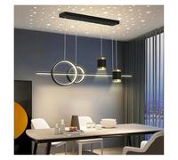 Lámparas de araña, Remote Control Dimmable Dining Table Light Modern LED Pendant Chandelier 90-260V for Room Ceiling Lights(Type A Black 100CM,Dimmable)