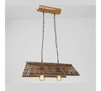 Lámparas de araña, Retro Industrial Style Bamboo Chandelier 2 Heads Corridor Entrance Hall Entrance Decoration Light Bamboo Woven Ceiling Tea House Tea Room Restaurant Light Chinese Ceiling Lamp