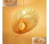 Lámparas De Araña Vendimia Mano Que Cuelga Lámpara Colgante Mimbre De La Rota Del Eje Araña De Luces E27 Orientable Restaurante De Cocina Dormitorio Lámpara De Suspensión Café Bar Habitación,60cm