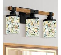 Lámparas de baño de 3 Luces, diseño Abstracto de mármol líquido Morado con Textura de lámina Brillante de Acuarela, lámpara de tocador de baño con Pantalla de Vidrio, Apliques de p