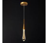 Lámparas de cocina de techo regulable LED moderna lámpara colgante de oro mini lámpara colgante de cristal en forma de lágrima para cocina, isla, dormitorio, pasillo, entrada (paquete de 1)