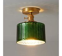 Lámparas de Entrada, Lámpara de Techo de Cristal, Lámpara de Pasillo, Luminaria de Techo, Lámparas de Techo Retro para Interiores, para Pasillo O Porche, Lámpara de Techo Semiempotrada Dorada./Mi