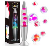 Lámparas de Lave LED 34cm Lámpara de Lave que Cambia de Color Líquido Blanco y Cera Rosa Retro Astro Lámpara para Decoración del Hogar Hermosa Luz Regalo para Navidad