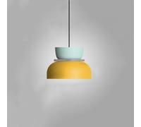 Lámparas de luz colgante de macarrón de estilo nórdico simple empalme luces colgantes de metal lámpara de luz colgante de metal ajustable para sala de estar lámpara de isla de barra, amarillo