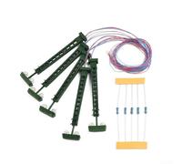 Lámparas de mástil para ferrocarril para modelo escala N, luces LED metálicas reutilizables, kit con resistencias para 12-16V, ideal maquetas 1:87, altura 68mm, pack 5 unidades
