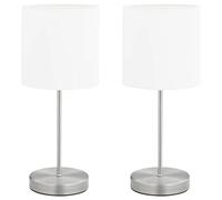 Lámparas de mesa 2 unids botón táctil blanco E14