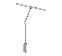 Lámparas de mesa Lámpara de escritorio LED con abrazadera, lámpara de escritorio de protección ocular de doble cabezal con temporizador de apagado automático, 5 modos de color y atenuación continua, f