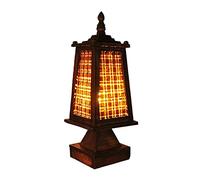 Lámparas de Mesa, Lámpara de Lectura, Lámpara de Escritorio, Lámpara de Mesa Romántica de Madera, Lámpara de Noche Cuadrada para Dormitorio, Lámpara de Noche Cálida Hecha a Mano con Pantalla, Lámpara