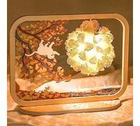 Lámparas de Mesilla para Dormitorio, Lámpara de Mesa con Efecto 3D de Luz Y Sombra, Lámpara de Papel Tridimensional Tallada, Lámpara de Escritorio Creativa/Mi/a