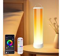 Lamparas de Mesita de Noche Inteligente, Lampara Mesita Moche con Remoto y APP, 16 Millones de Colores, 2700-6500k, 3600mAh Recargable, Temporizador, Lampara Mesa para Salón y Dormitorio, Regalo Ideal