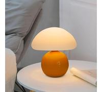 Lamparas de Mesita de Noche, Lámpara de Mesa LED, Lampara Seta Vintage, Table Lamp Con 3 Colores de Brillo, Lampara Sobremesa Regulable, Mushroom Lamp Para Salon, Dormitorio (Naranja)
