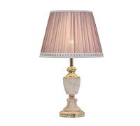 Lamparas de Mesita de Noche Lámparas de mesa de jade de imitación Lámparas de mesita de noche de mármol con pantalla de tela y base de metal Lámparas de mesita de noche retro for lámpara de estudio de