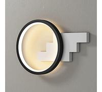 Lámparas de noche simples para dormitorio, lámpara de pared LED, aplique de pared con anillo de aleación de aluminio con guía de luz, pantalla de tira acrílica, iluminación decorativa para pasillo de