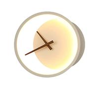 Lámparas de Pared, Aplique Moderno de geometría Simple, Reloj de Pared silencioso, luz cálida con cableado, lámpara de Pared LED Blanca de Aluminio, iluminación Interior para Dormitorio, Pasillo,