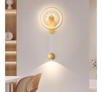 Lámparas de Pared Modernas, Apliques de Pared LED Minimalistas, Reloj de Pared Creativo con iluminación de 3 Colores, diseño de Reloj, iluminación de Pared Negra, decoración de Pared para Sala de EST