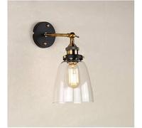Lámparas de pared modernas nórdicas French Retro Creative Glass Lampshade Wall Light E26/E27 Base Wall Lamp Bedroom Living Room Corridor Balcony Sconces para espejo de baño, sala de estar, pasillo, co
