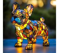 Lámparas De Perro Salchicha, Luz Nocturna Artística De La Serie Dog, Decoración Canina De Resina Pintada A Mano Con Un Brillo Cálido, Adorable Adorno De Escritorio Con Temática De Mascota.(French Bull