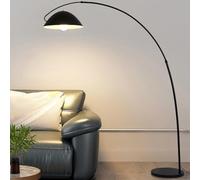 Lámparas de pie de arco negro para sala de estar Lámpara de pie de metal con cabeza ajustable Lámpara de pie de esquina moderna de 3 colores Lectura que cuida los ojos Lámpara de poste alto sobre