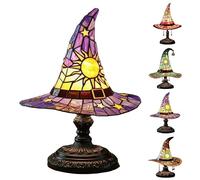 Lámparas de sombrero de bruja de Halloween, hechas a mano, luces de sombrero de mago gótico para decoración de dormitorio, figura que brilla en la oscuridad para un ambiente místico