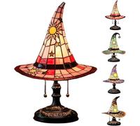 Lámparas de sombrero de bruja de Halloween, hechas a mano, luces de sombrero de mago gótico para decoración de dormitorio, figura que brilla en la oscuridad para un ambiente místico