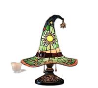Lámparas de sombrero de bruja, Luces de sombrero de bruja hechas a mano, Vidrio sombrero de bruja lámpara, Decoración de dormitorio retro lámpara de resina, para la decoración de la mansión embrujada