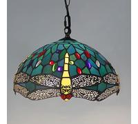 Lámparas de techo de 12 pulgadas, lámpara de techo LED de vidrieras regulables, E27, lámpara colgante retro moderna para dormitorio, sala de estar, pasillo, comedor, cocina, azul oscuro interesting