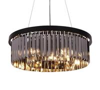 Lámparas de techo de cristal dorado/gris ahumado, lámpara redonda moderna, accesorio de cuerda de acero colgante, longitud ajustable para comedor, cocina, isla, sala de estar, pasillo, decoración de