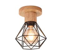 Lámparas de Techo Retro, E27 Lámparas Colgante Vintage Industrial, Metal Luz Iluminación de Techo Interior en Estilo Jaula Geométrica Para Sala de Estar, Cocina, Dormitorio, Pasillo, Patio, Negro