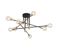 Lámparas de techo Sputnik modernas de oro Lámparas de techo semi empotradas Lámpara colgante Lámpara de salón de mediados de siglo para el dormitorio Sala de estar Comedor (8 Light)