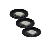 Lámparas empotrables LED para baño ELC Delfan, 3 unidades, negro