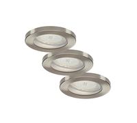Lámparas empotrables LED para baño ELC Delfan, 3 unidades, plateadas