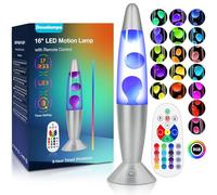 Lámparas grandes de movimiento líquido de 17 colores cambiantes con control remoto: luz nocturna LED gigante para niños y adultos, lámpara de mesa relajante con purpurina para el hogar, habitación