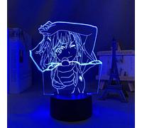Lámparas LED 3D Luz nocturna Luz LED de anime Luces nocturnas Lámpara LED 3D Anime A Certain Scientific Railgun Misaka Mikoto Figura para dormitorio Luz nocturna decorativa Regalo de cumpleaños