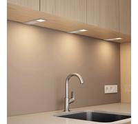 lámparas LED bajo mueble Arcchio Nortra, juego de 3, gris, color aluminio