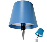 Lámparas LED recargables para botellas de vino para licor, 3 colores, regulable, control táctil, lámpara de mesa para restaurante, casa, bar, oficina, Navidad (azul)