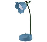 Lámparas para niños, lámparas led con temperatura de 3 colores y luz ajustable, lámparas de mesa de carga con sensores táctiles y brazos flexibles, faros de cama USB para lectura y aprendizaje(Azul)