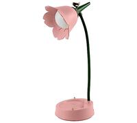 Lámparas para niños, lámparas led con temperatura de 3 colores y luz ajustable, lámparas de mesa de carga con sensores táctiles y brazos flexibles, faros de cama USB para lectura y aprendizaje(Rosa)