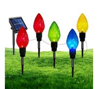 Lámparas solares de exterior para callejón, luces de exterior para callejón, 5 estacas luminosas de jardín para pasillo | Lámpara solar de jardín, estaca iluminada al aire libre de larga duración