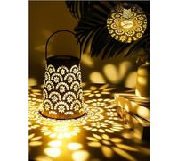 Lámparas Solares para Exterior - Farolillo Solar IP65 Resistente al Agua, Lámpara de Metal LED para Decoración de Balcón, Terraza y Patio