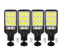 Lámparas solares para exteriores, lámpara solar con detector de movimiento, 3 modos, luces solares LED para exteriores, luz solar impermeable para vallas de jardín, canalones, iluminación cálida