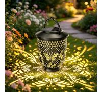 Lámparas solares para exteriores, resistentes al agua, lámparas solares de jardín, decoración de jardín para exteriores, balcón, decoración, LED blanco cálido, farolillo solar para terrazas, patios